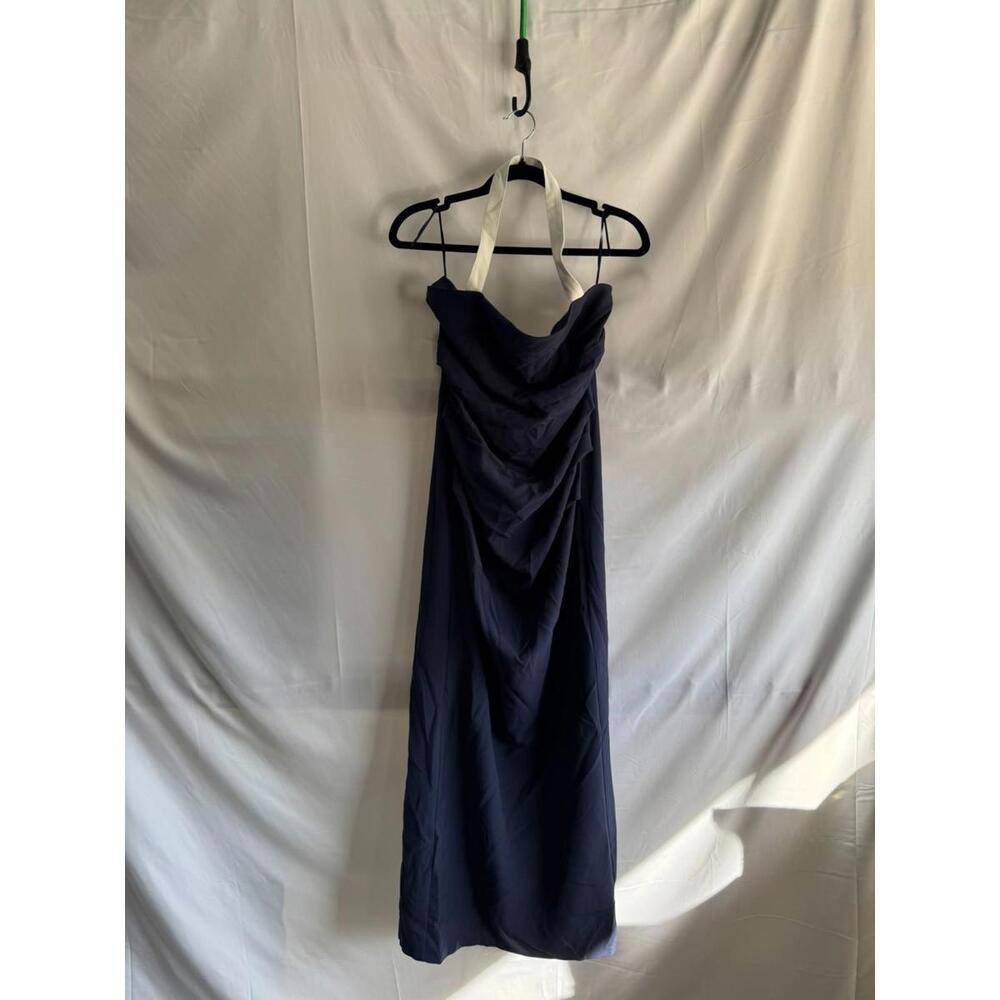Lioness 1999 Maxi Dress Blue Size L Stain Open Seam - Picture 4 of 9